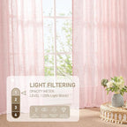 LAMIT Linen Curtains 48 Inch Length 2 Panels, Light Filtering Panels Back Tab - Image 4