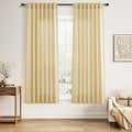 Nanspring Cream Yellow Linen Curtains 63 Inch Length by Nanspring