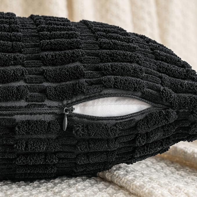 MIULEE Pack of 1 Black Long Body Lumbar Decorative Throw Pillow Cover 14x36 Inch - Image 5