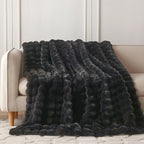COOVA Faux Fur Throw Blanket for Couch, Cozy Soft and Fuzzy Plush Rabbit Fur - Image 2