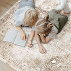 Area Rug 8x10 Washable Rug, Vintage Boho Medallion Rugs Non-Slip Soft Low Pile - Image 4