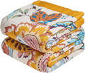 MSGKV Boho Throw Blanket 90"x108" Floral Cotton Blanket by MSGKVHomeTextiles
