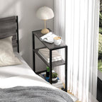 Narrow Side Table Set of 2, 2-Tier Small End Table,Slim Nightstand