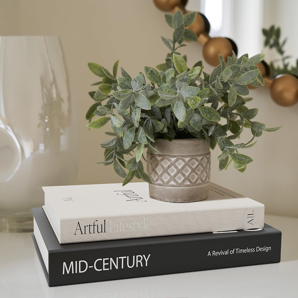 Aesthetic Decorative Books Set of 2 - Stylish Boxes for Coffee Table Decor