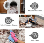 3x10 Washable Runner Rugs for Hallway: Easy-to-Clean Abstract Runners for - Image 4