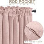 100% Blackout Shield Blush Linen Blackout Curtains - Image 4