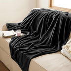 Bedsure GentleSoft Fleece Blanket Twin Size Black - Image 5