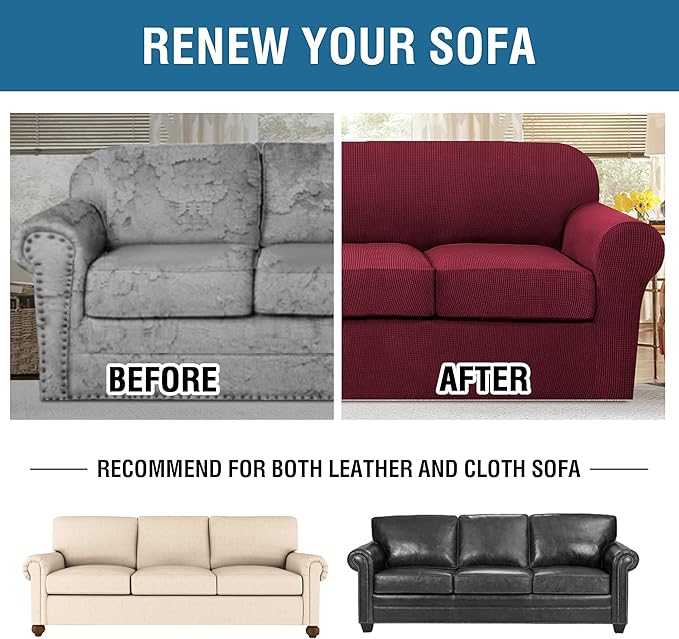 H.VERSAILTEX 4 Piece Stretch Sofa Covers - Image 8