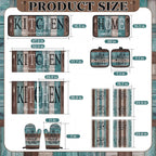 Britimes Kitchen Decor Sets, 13 Pack, Farmhouse Teal Turquoise
