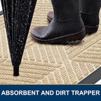 Smiry Front Door Mat Outside Entrance, Heavy Duty Sturdy Natural Rubber Doormat - Image 3