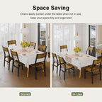 Feonase Dining Chairs Set of 6, Modern Kitchen Chairs with Ergonomic Backrest, MDF Board and Metal Legs, Dinner Chairs for Dining Room, Kitchen and Living Room, Rustic Brown
