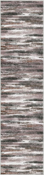 Lansny Modern Abstract Runner Rug 3x10, Dark Light Brown White Washable Kitchen - Image 8