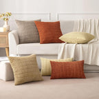 MIULEE Pack of 2 Corduroy Decorative Throw Pillow Covers 24x24 Inch Soft Boho - Image 5