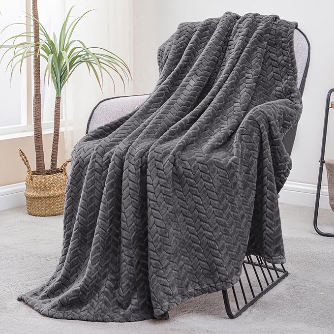 Exclusivo Mezcla Dark Grey Fleece Throw Blanket by ExclusivoMezcla