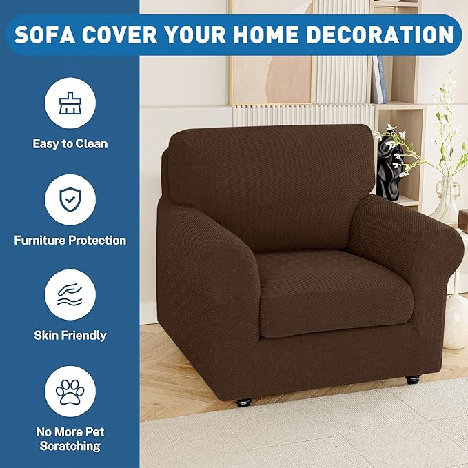 XINEAGE Large Couch Cushion Covers Seat Cushion Cover Thick Stretch Sofa - Image 7