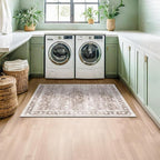 Washable Neutral Farmhouse Large Entryway Rug, 3x5 Area Rugs - Image 3