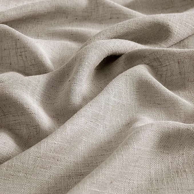 MIULEE Burlywood Birch Linen Curtains 96 Inches Long 2 Panels - Image 4