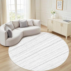 Nakagishi Round Rug Boho Area Rugs: 4x4 Washable Large Circle Neutral Soft - Image 7