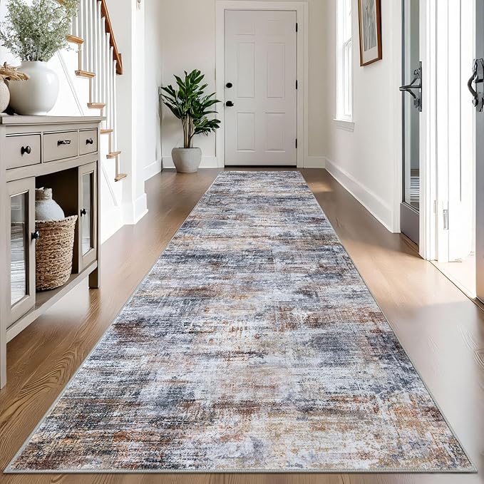 IOHOUZE Abstract Runner Rug 3x14 Ft Washable Runners by iOhouze