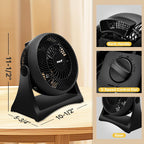 Shop-Air 8" Wall-Mounted Desk Fan, TurboForce Air Circulator Fan, High-Velocity Cooling Table Fan, 3 Speeds, Quiet Operation, 120° Adjustable Tilt, Home & Office