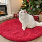 OLANLY Red Round Rugs for Bedroom by OLANLY
