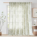 jinchan Linen Floral Curtains 100 Inch Extra Wide by JINCHAN
