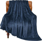 BEDELITE Fleece Blanket Navy Blue Throw Blanket by BEDELITE