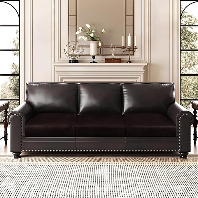 Leather Look Couch Cushion Covers Sofa Seat Slipcovers Sets Couches Furniture - Image 2