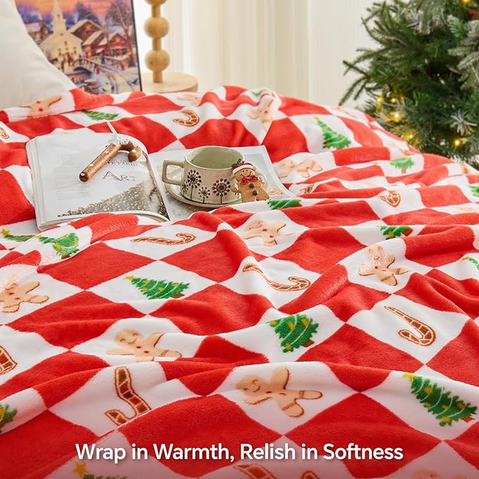 BEDELITE Christmas Throw Blanket – Red and White Checkered Holiday Blanket - Image 6
