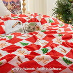 BEDELITE Christmas Throw Blanket – Red and White Checkered Holiday Blanket - Image 6