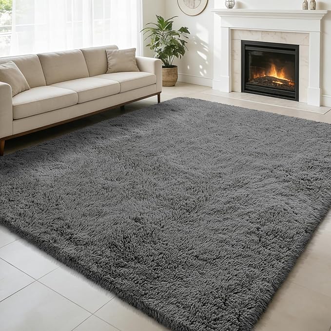 9x12 Fluffy Area Rugs for Living Room, Large Fuzzy Shag Area Rug for Bedroom by yulidayang