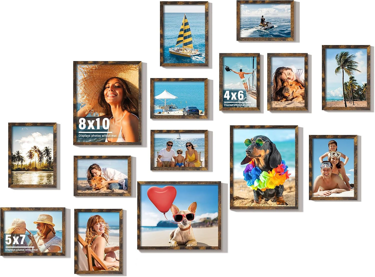 DUENPY 12 Pack Gallery Collage Frame Mixed Sizes Black