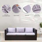 8Pcs Stretch Velvet Patio Cushion Cover, - Image 3