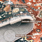 Yamaziot Washable Runner Rug, 3x8 Non-Slip Boho Vintage Hallway Rug - Image 2
