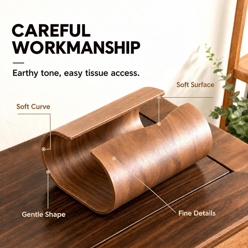 Acacia Wood Tissue Box Holder, Tissue Holder for Farmhouse Decor