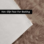 Goolela Beige Area Rug 6x9 Light Brown Fluffy Fuzzy Sheepskin Rug - Image 2