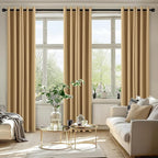 MIULEE Gold Blackout Curtains for Bedroom Living Room 84 Inches Long 2 Panels - Image 6