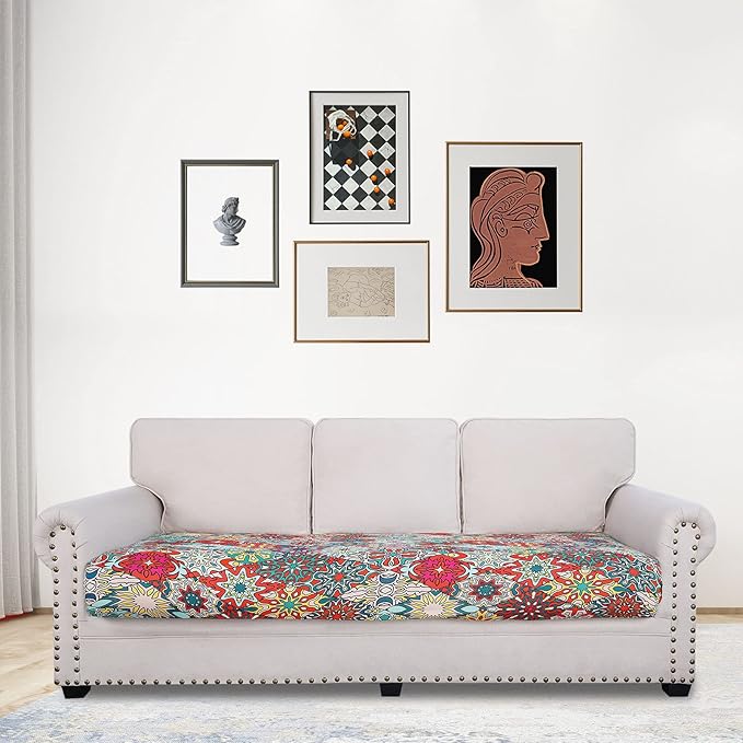 hyha Printed Couch Cushion Covers, Floral Sofa Covers Washable - Image 2
