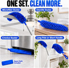 Bendable Microfiber Duster with Extension Pole, Up to 100-Inch Reach