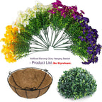 Daynight 2 Set Artificial Outdoor Hanging Baskets with 24 Pcs Petunias