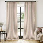 MIULEE Pinch Pleated Thick Linen Curtains 102 Inches Long 2 Panels by MIULEE