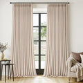 MIULEE Pinch Pleated Thick Linen Curtains 108 Inches Length 2 Panels by MIULEE