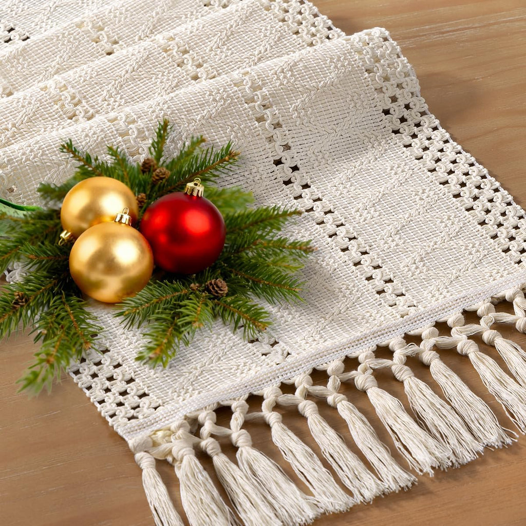 Boho Table Runner Fall Farmhouse Rustic Dining Dresser Scarf Home Decor