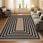 Lahome Enfys Modern Geometric Easy Jute Dining Room Rug, 5x7 Modern Rugs - Image 7