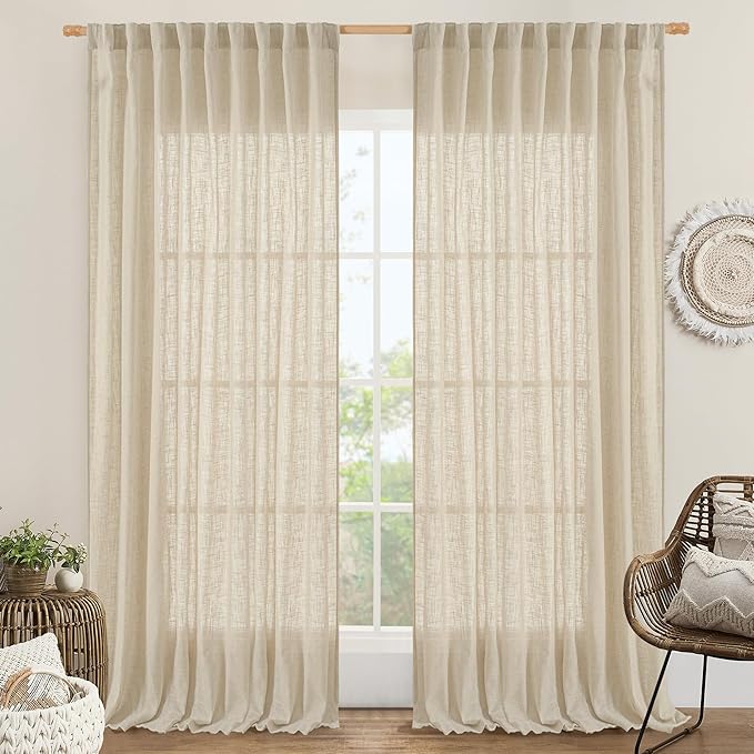 LAMIT Extra Wide Linen Curtains by LAMIT