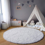 ONASAR White Round Rugs 6ft for Living Room Bedroom, Fluffy Circle Area Rug for - Image 3