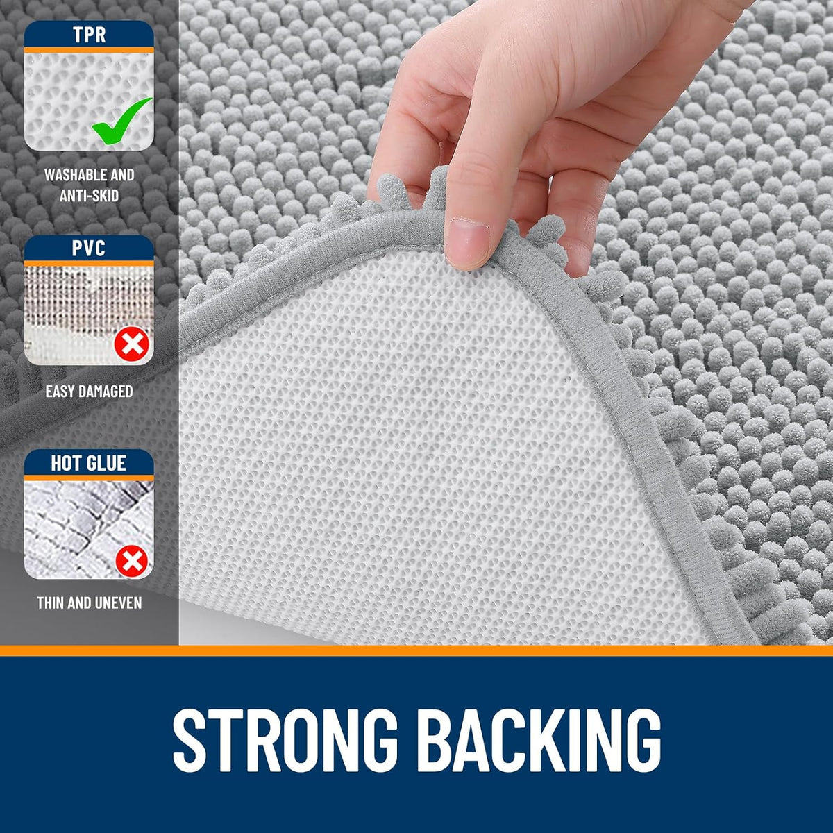 OLANLY Bathroom Rugs 30x20, Extra Soft Absorbent Chenille Bath Rugs