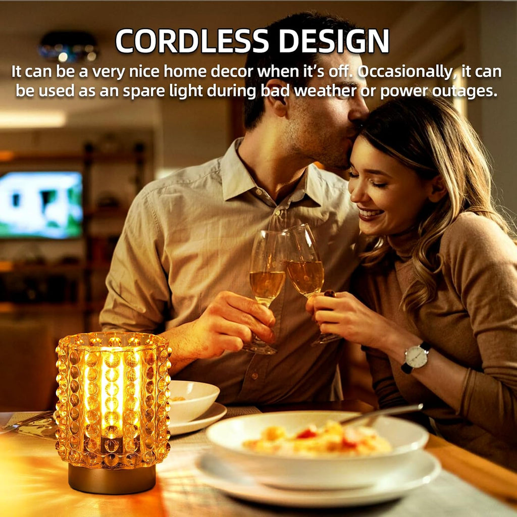 Battery Operated Lamp Timer, Small Cordless Lamp Decorative, Yellow