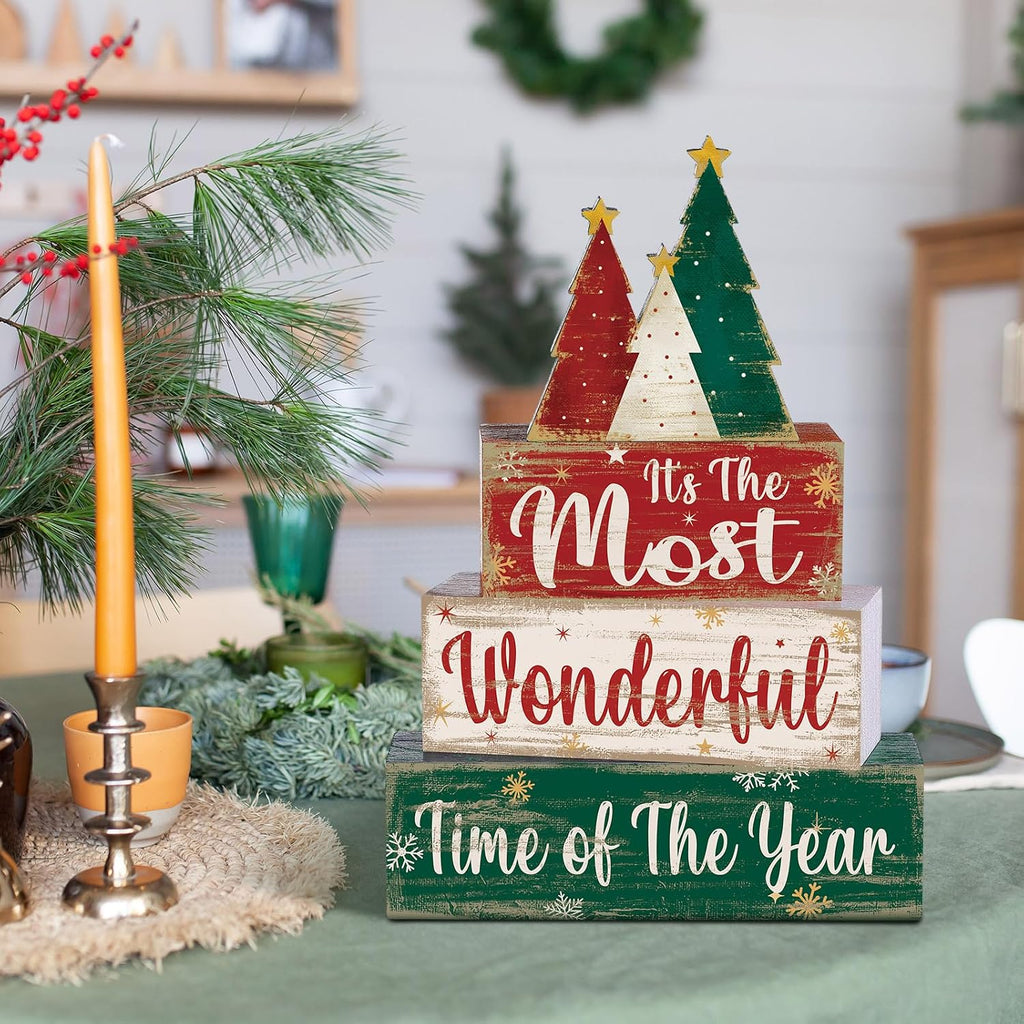 Moucuny 4 Pcs Christmas Tree Table Decorations