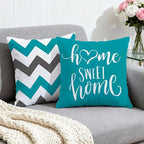 Hexagram Geometric Teal Pillow Covers 20x20 Set of 4, Decorative Outdoor Boho - Image 2